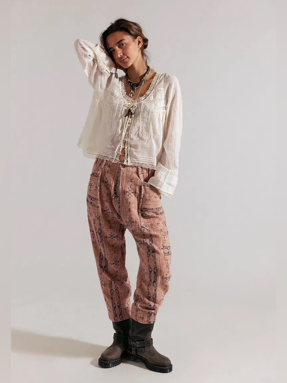 Free People Bay To Breakers Jacquard Pants NWT Size XS